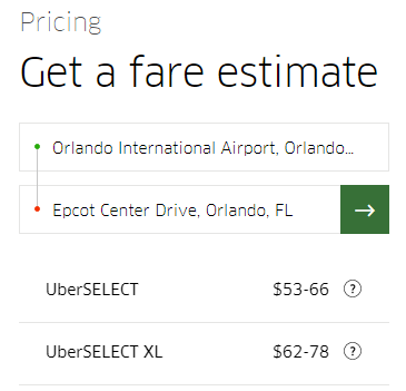 How to use Uber from MCO to WDW